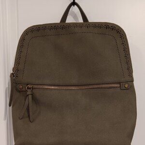 Sonoma Goods Green Women's Backpack Purse Travel School Floral Cutout Boho Y2K